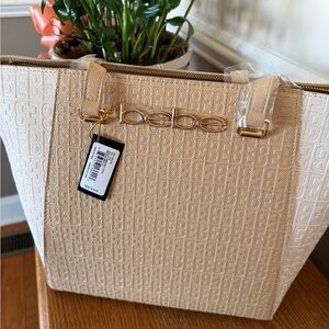 Bebe Beige Embossed Tote